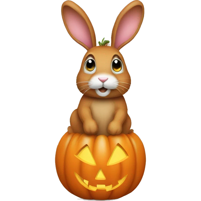 Bunny in pumpkin  emoji