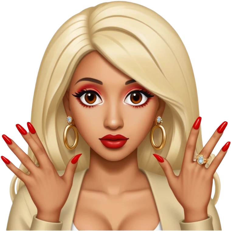 Cardi B rapper with long nails emoji
