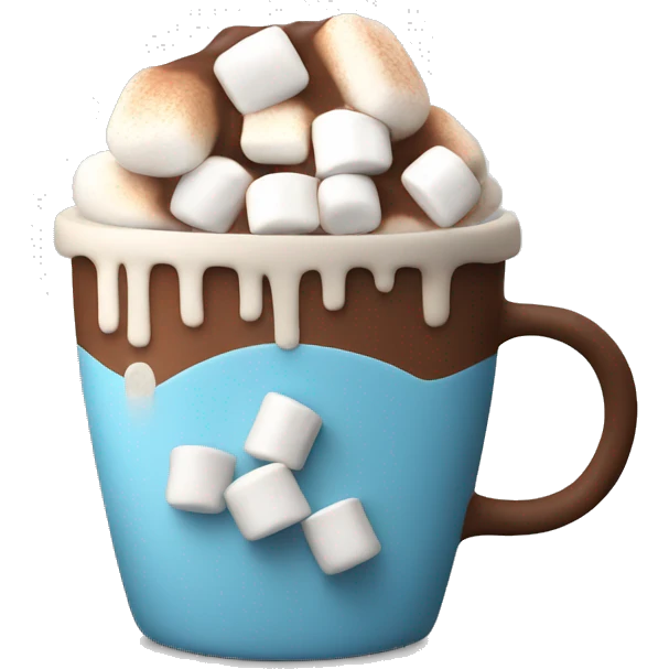 Cup with hot chocolate with marshmallows emoji