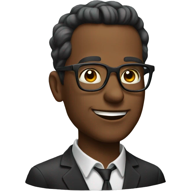 Man 50s with glasses in love emoji