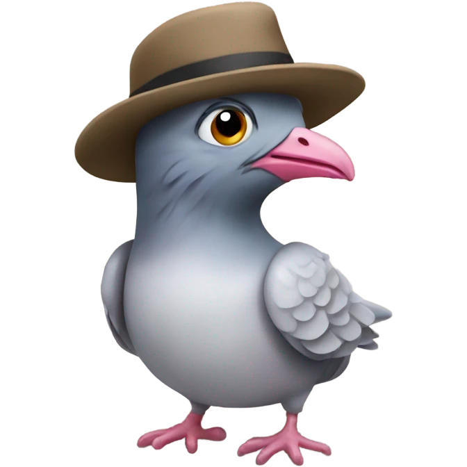 Pigeon with hat emoji