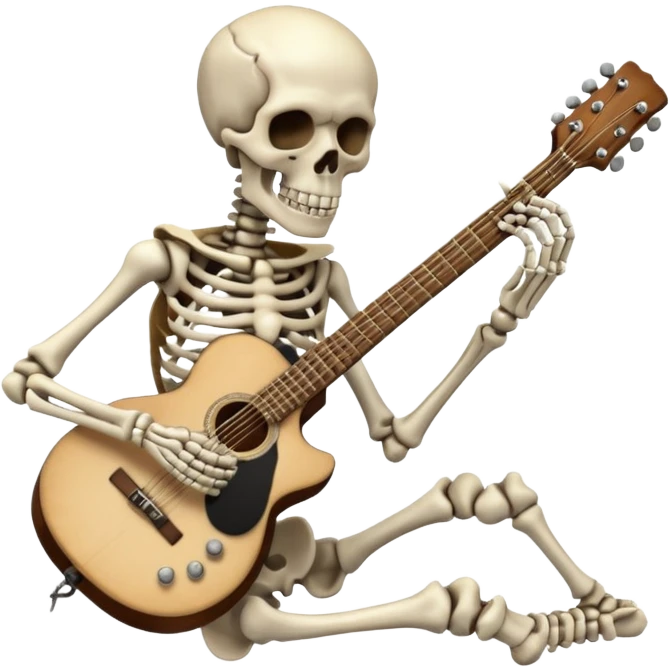 Skeleton guitar emoji