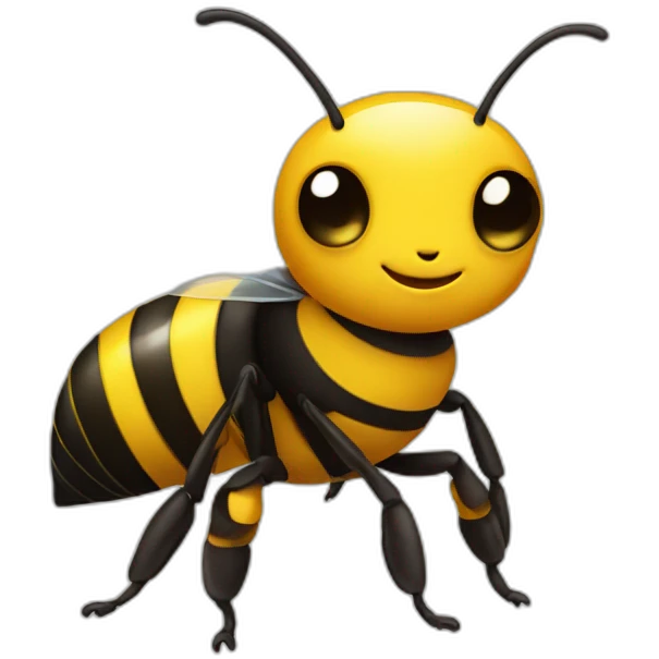 Bee wearing shoes emoji