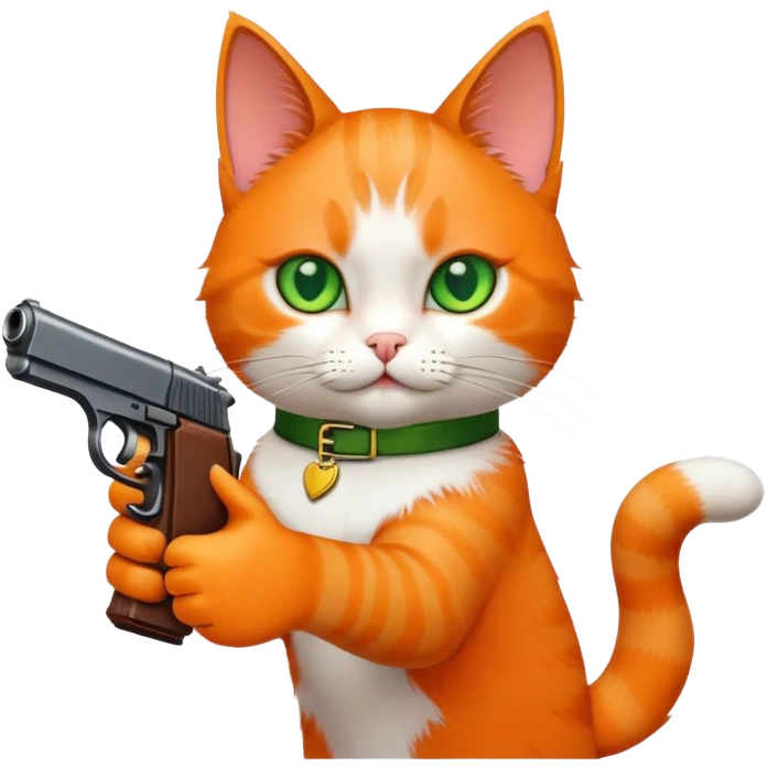 Cat pointing a pistol at the screen  emoji