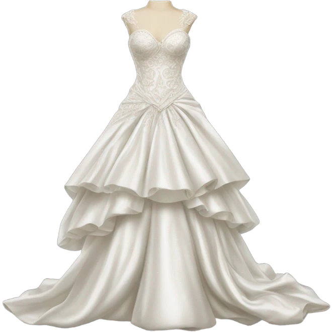 Hyper Realistic ornate satin Wedding dress displays  emoji