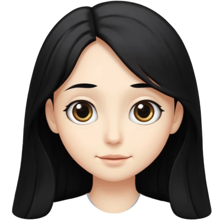 person with long black hair and big but turned to the side  emoji
