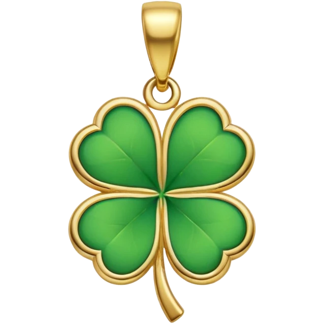 Lucky clover charm – green four-leaf clover, gold pendant emoji