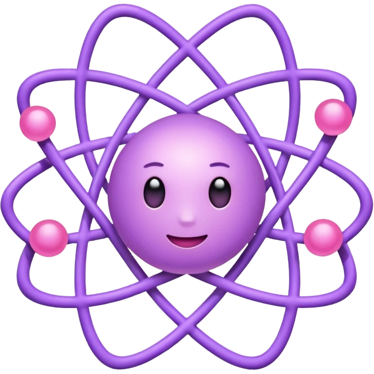 an atom with lavender-pink colors emoji