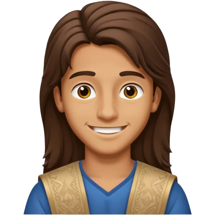 Boy arab long brown hair emoji