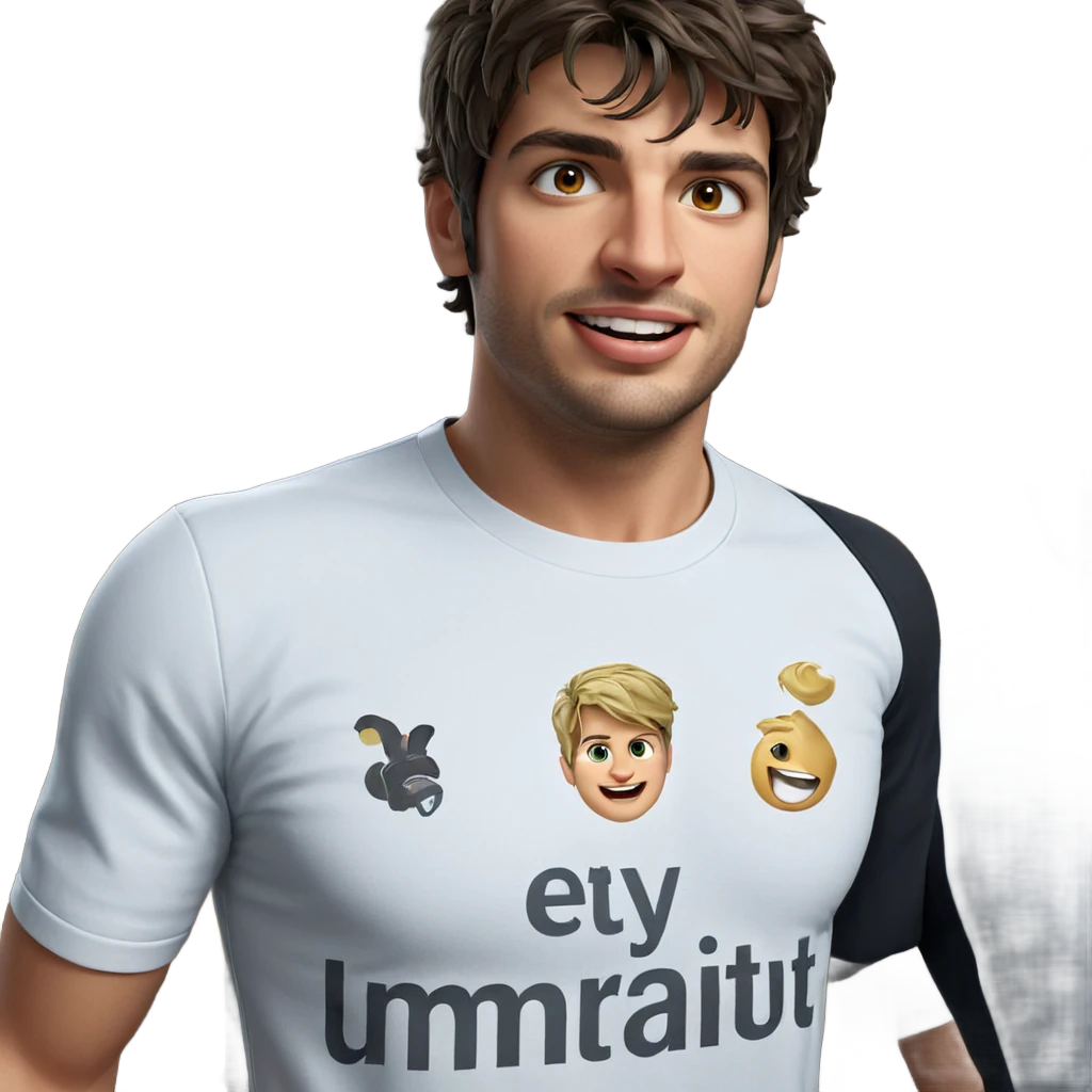 realistic male portrait with shirt emoji