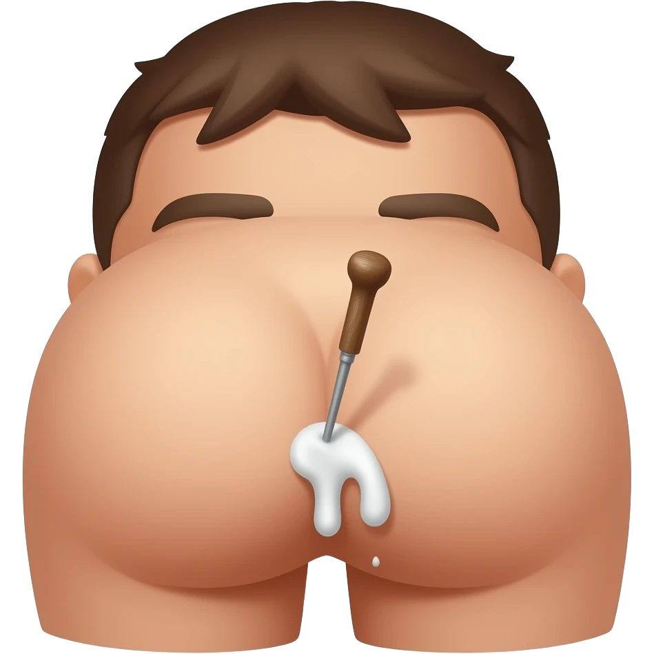 Dick stick into ass hole and white stuff comes out emoji