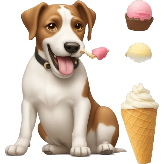 Dog eating an ice cream  emoji