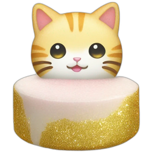 glitter rice cake mochi cat emoji