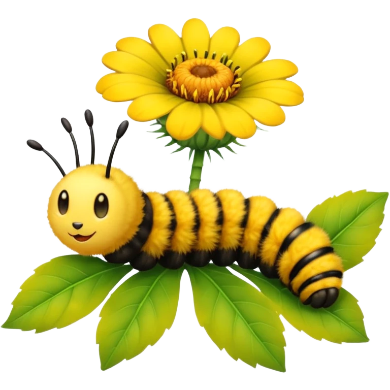 
caterpillar on flower emoji