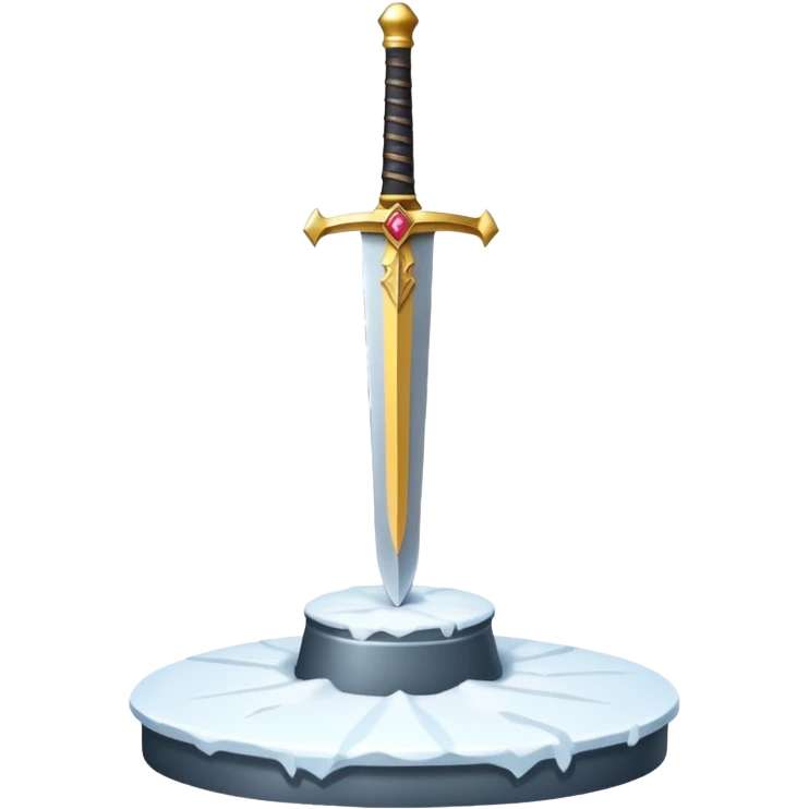 sharp sword in snow pedestal emoji