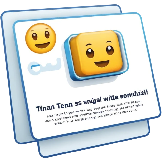 single flyer page with a bold header, small image box, and text lines. emoji