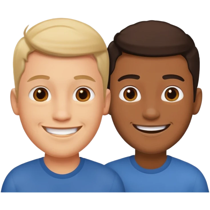 two happy male friends emoji