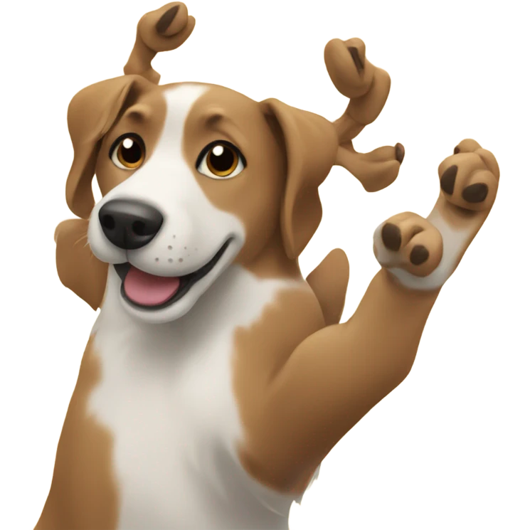 Dog high five emoji