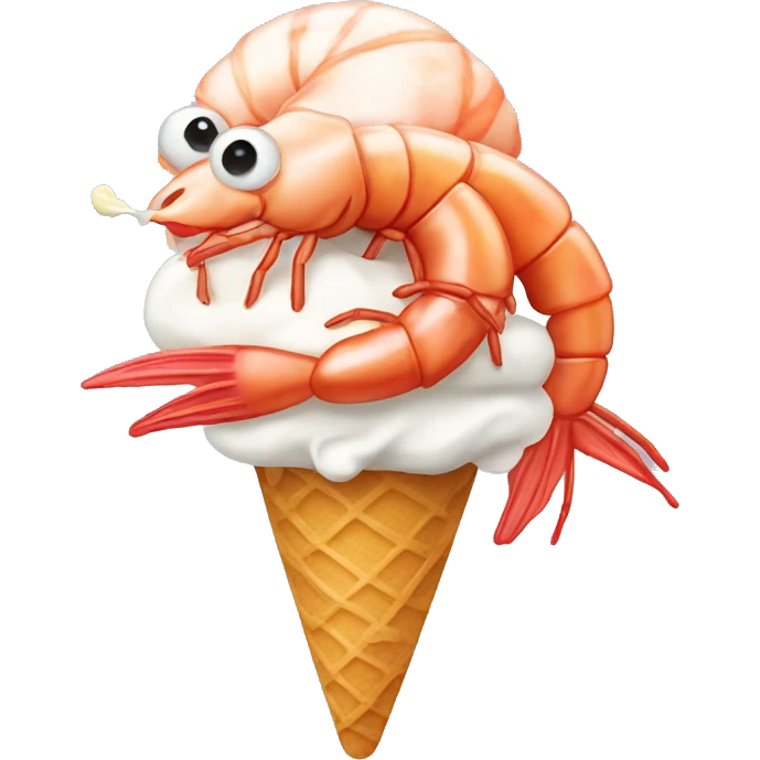 shrimp eating an icecream emoji