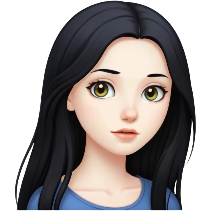 long balck hair girl emoji