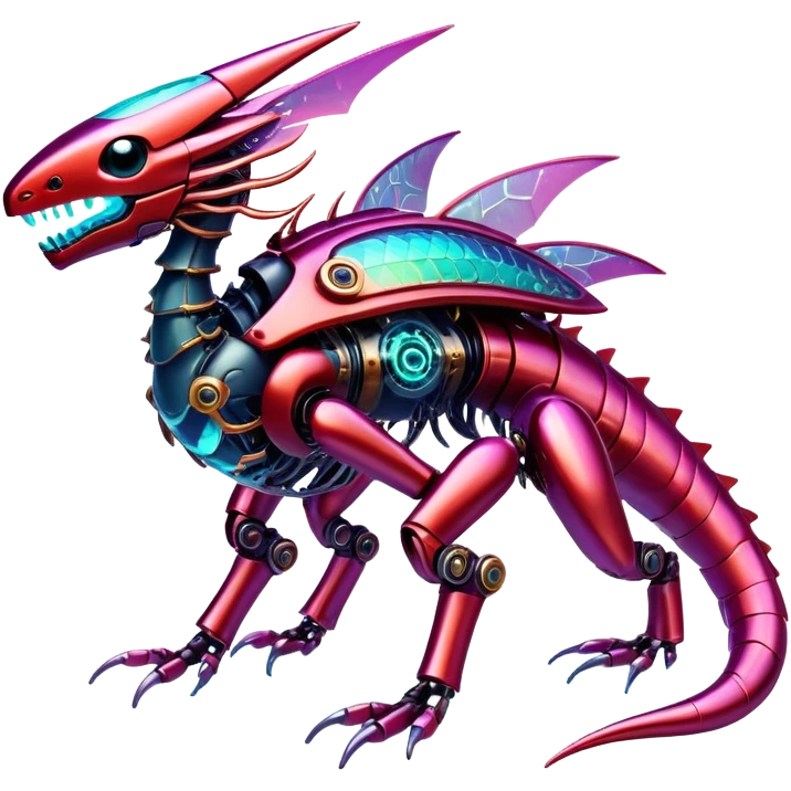  Epic legendary warm-colored reddish rare glowing mechanical Shiny sparkly transparent bioluminescent luminescent vibrant bright pastel dark exotic iridescent colorful gradients futuristic modern metallic glossy glittery fantasy-cyber-Fakémon-Vernid-creature emoji