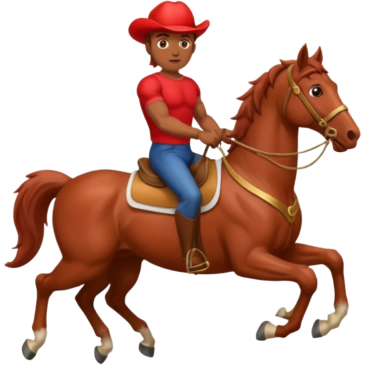 A tomato-man riding on a horse emoji