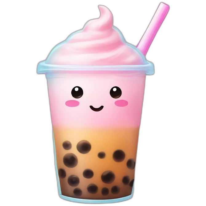 Bubble tea kawaii visage emoji