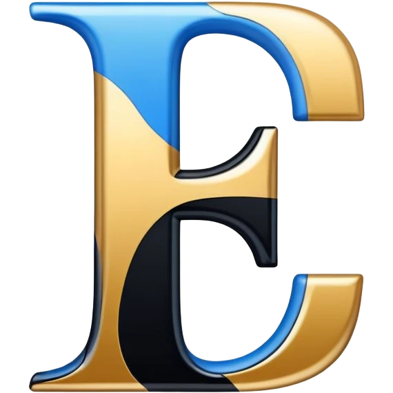 Bold Black-Blue-White-Gold Font Letter “I” emoji