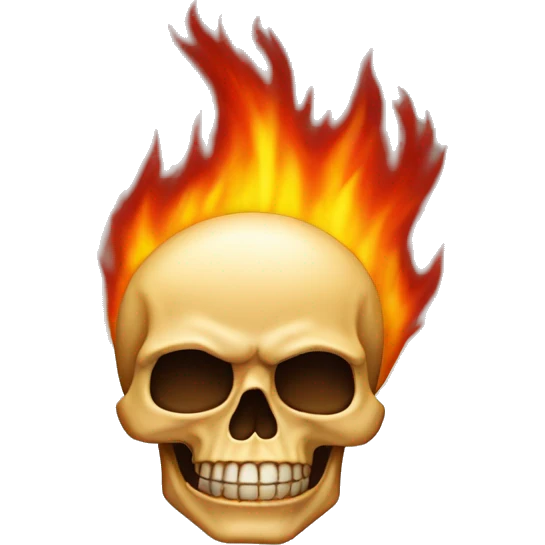 Teschio che va a fuoco emoji
