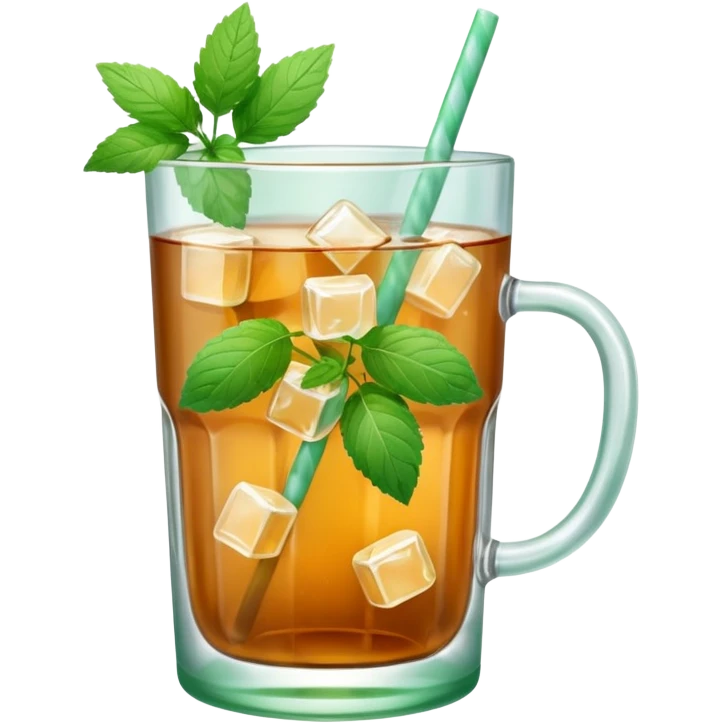 ice mint tea without lemon in glass emoji