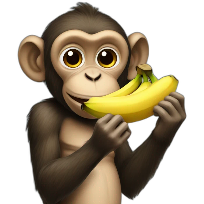 Monkey eating bananas emoji