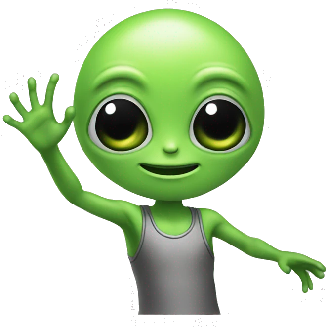 alien waving emoji