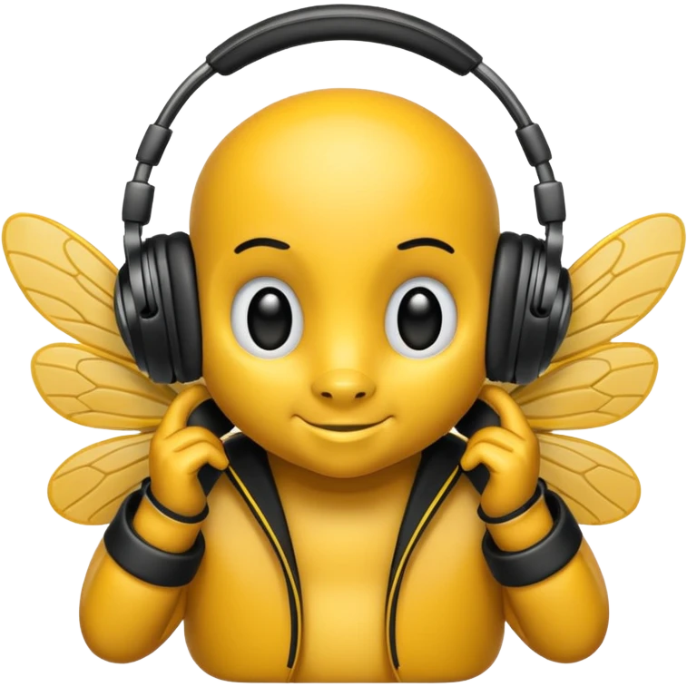 DJ bee with headphones emoji