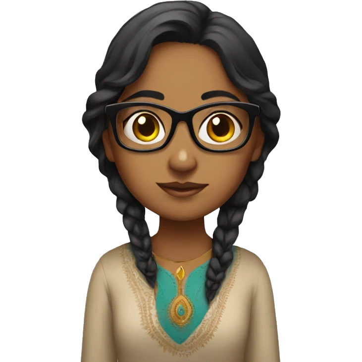 Indian girl with glasses emoji