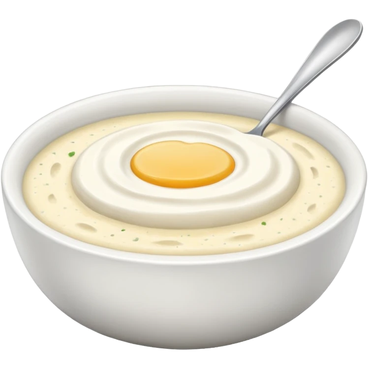 a bowl of grits, vibrant, simple, clear emoji
