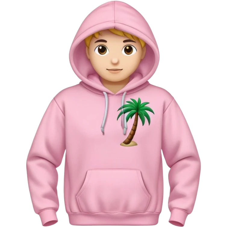 Pink palm puff hoodie emoji