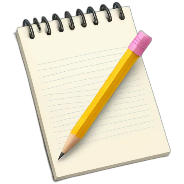 notepad with pencil emoji