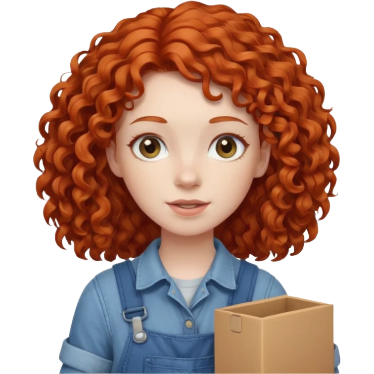 box carrier curly red hairedgirl  emoji