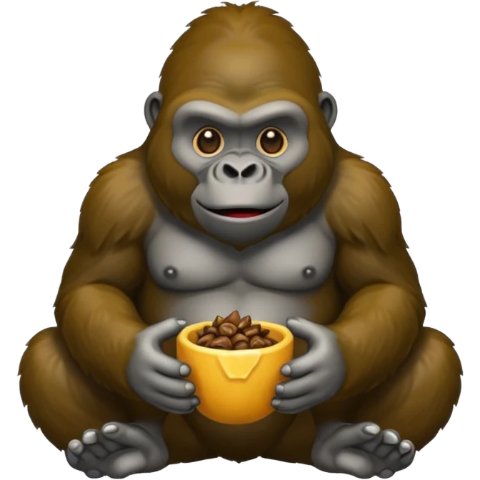 gorilla eating poop emoji