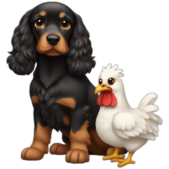 cocker fire black with a chicken emoji