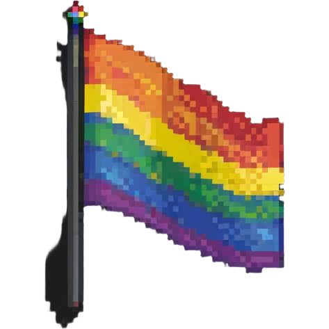 pixel art style pride flag, simple and colorful emoji