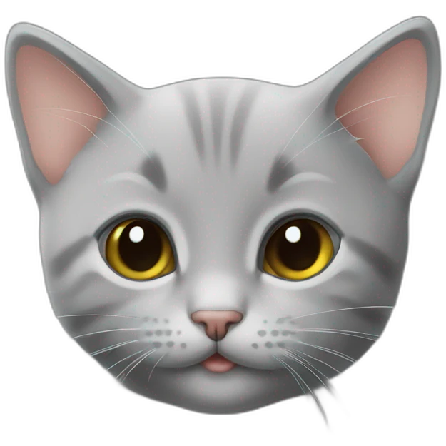 Gray kitten kisses emoji