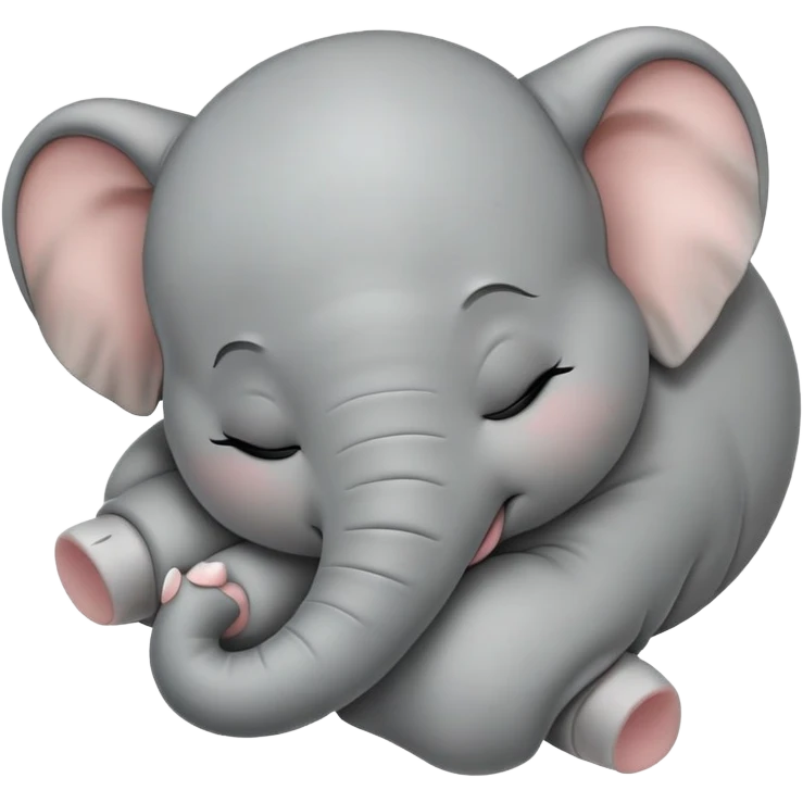 meme-worthy-cute-sleeping-baby-elephant-portrait-emoji,-head-resting-peacefully-with-a-contented-smile,-showcasing-a-delightfully-tiny-build-and-a-luxuriously-soft-gray-hide,-eyes-shut-in-a-serene,-restful-nap,-simplified, eyes closed emoji