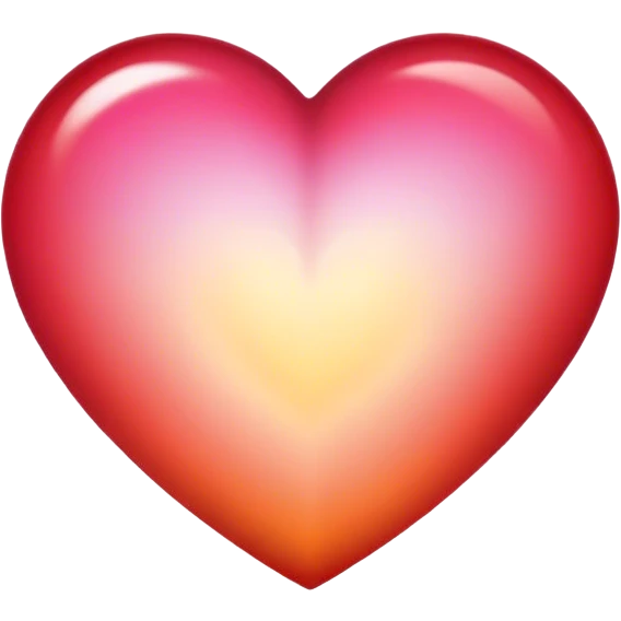 heart with gradient light on the center and color on the edges emoji