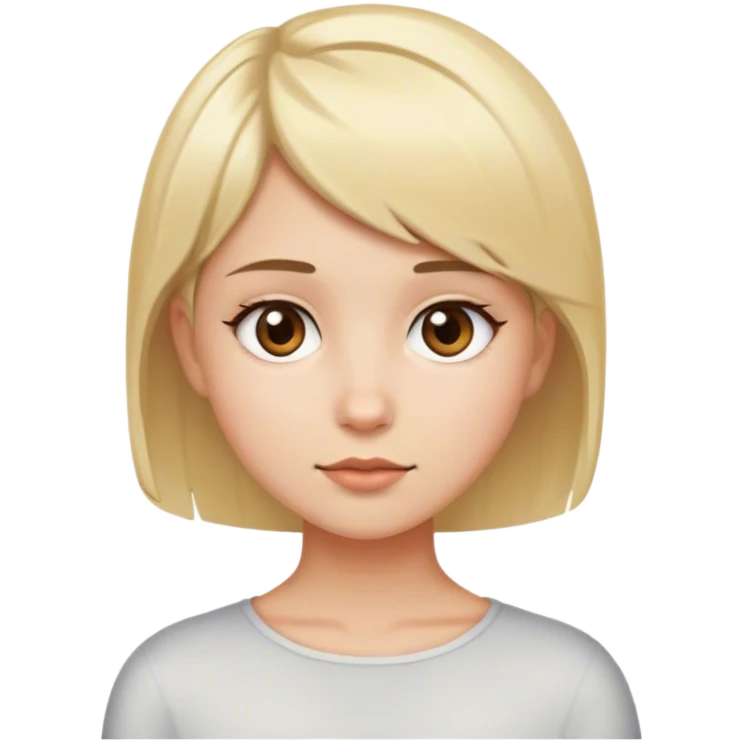 menina loira de cabelo curto e olhos castanhos emoji