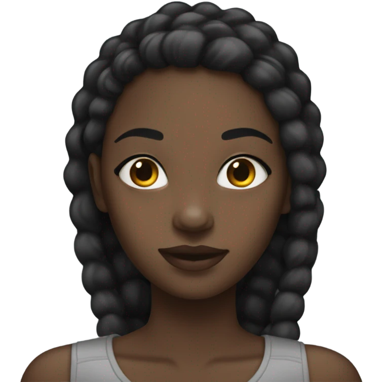 Black girl with short white nails emoji