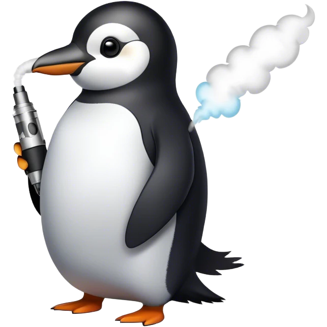 Pinguin mit vape in der Hand  emoji