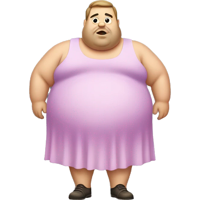 Fat man with dress emoji