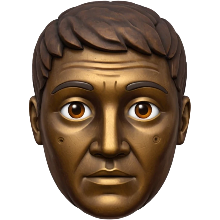 bronze man head statue emoji