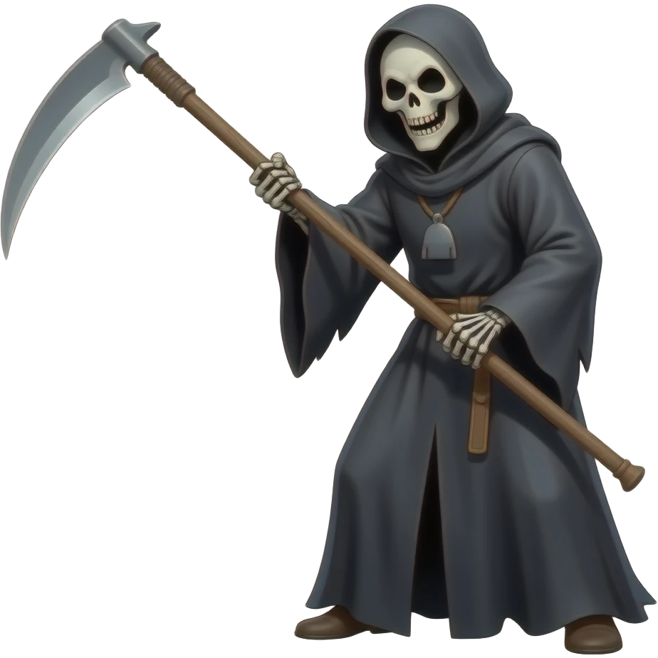 grim reaper swinging scythe emoji